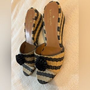 Kate Spade Black and Tan Wedge Shoes - Size 9.5 - Worn Once